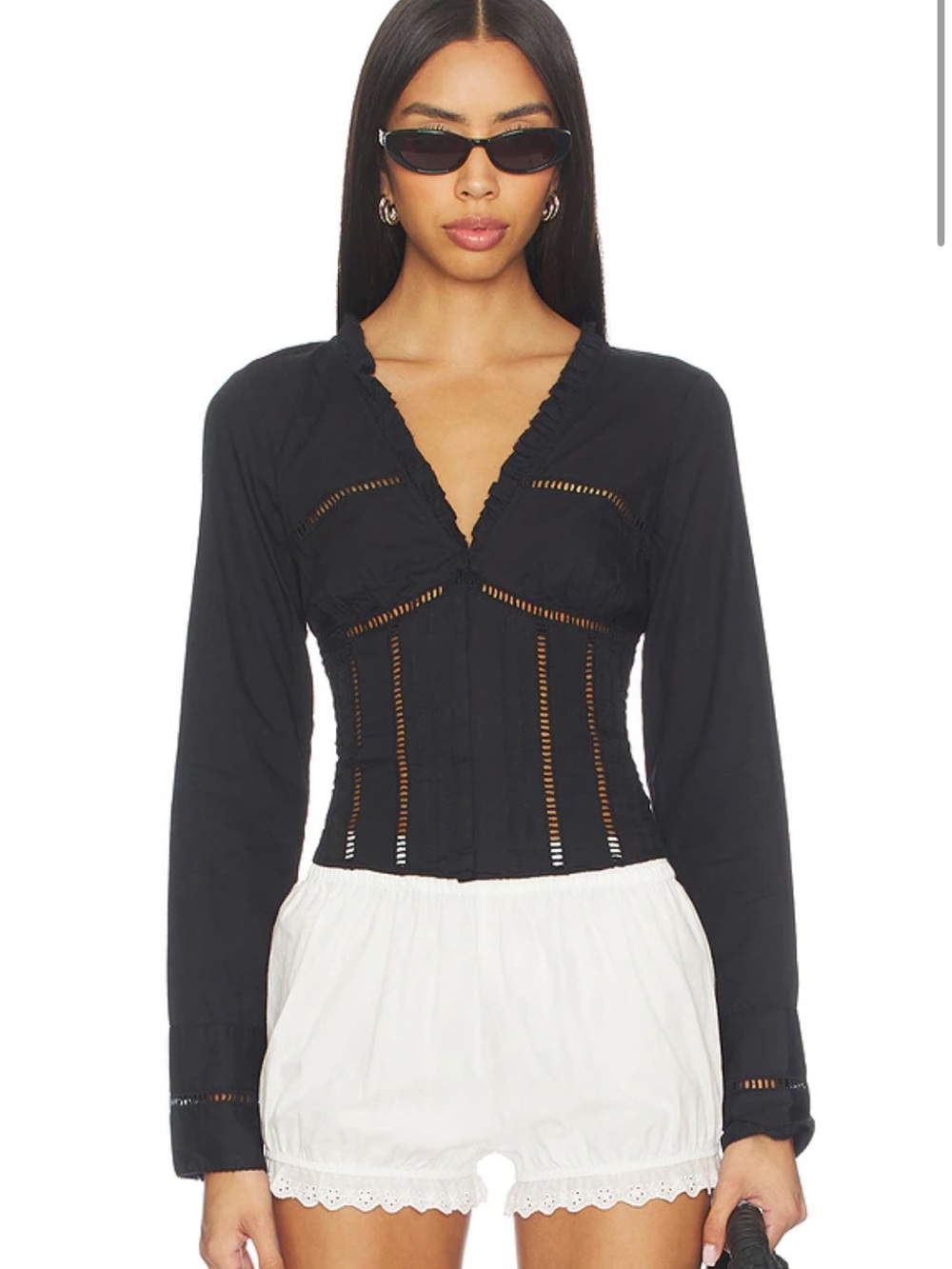 Free People Frankie Corset Top in Black